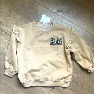 Zara Tan Ruffle Sweatshirt 18-24
